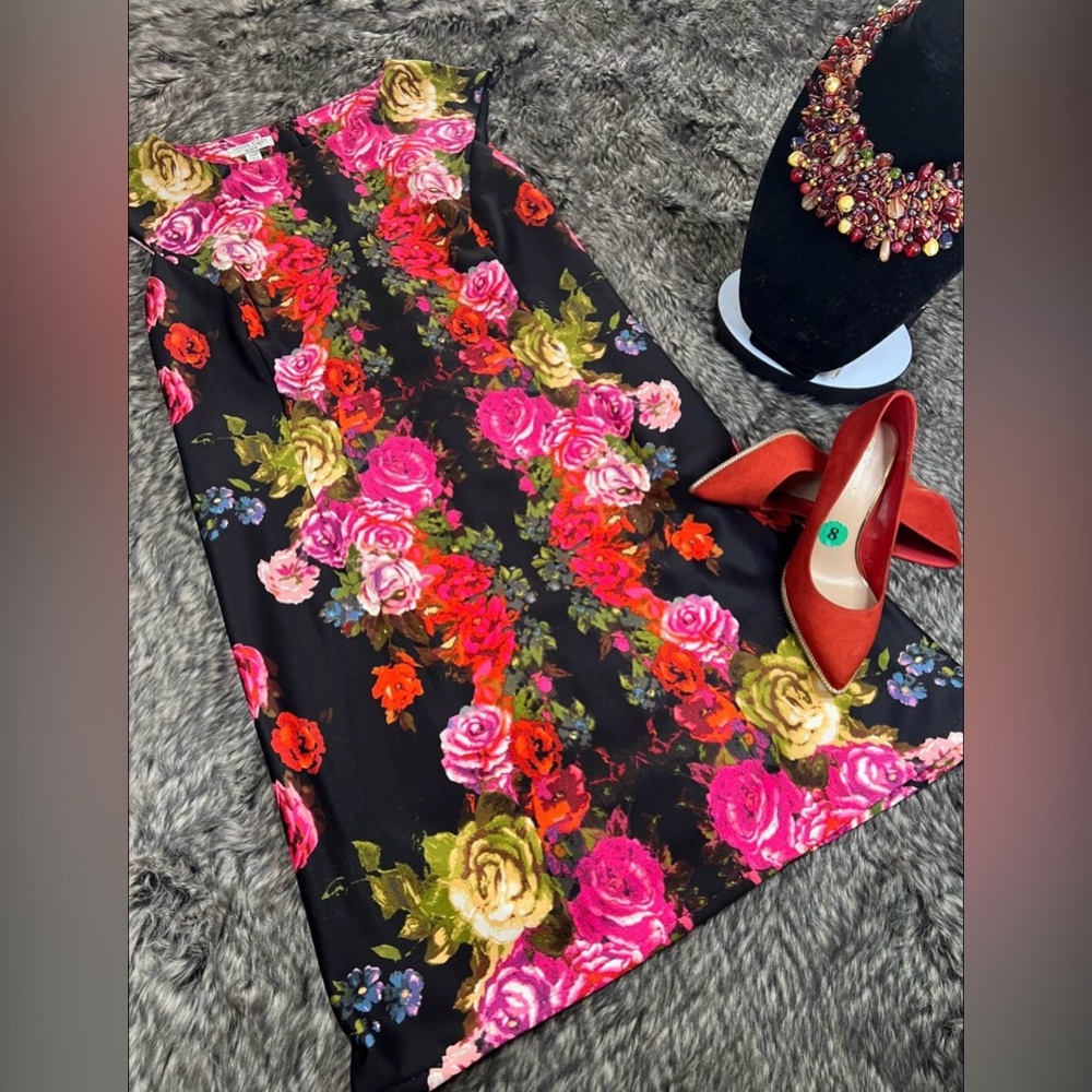 London Style Pink and Green Floral Dress